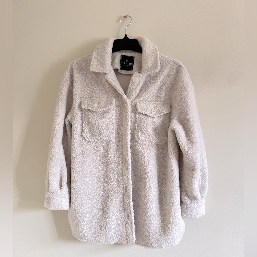 Bagatelle Anthropologie Sherpa teddy shacket jacket